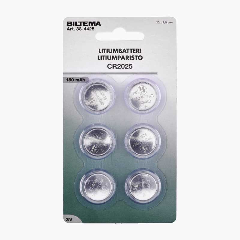 CR2025 Lithium Battery, 6-pack - Biltema.fi