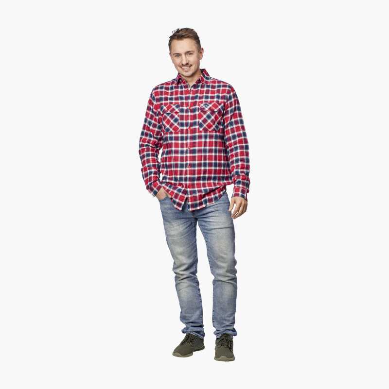 Flanellskjorta röd - Biltema.se