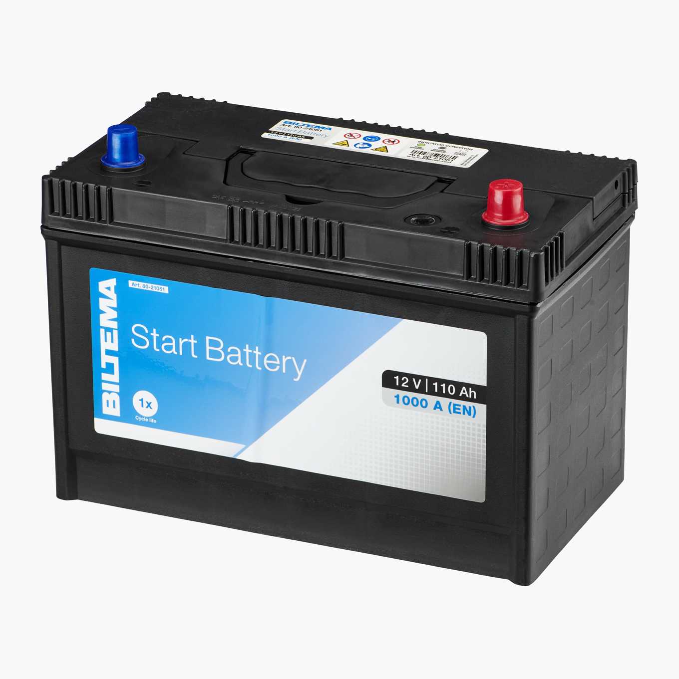 kantsten basen veltalende Startbatteri, 12 V, 110 Ah - Biltema.dk