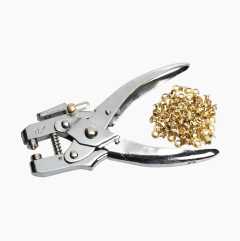 Hole and crimping pliers