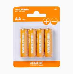 AA/LR6 Alkalisk batteri, 4-pakning