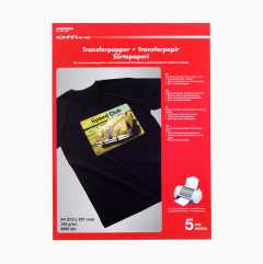 Transferpapper för mörka bomullstyger, 5-pack