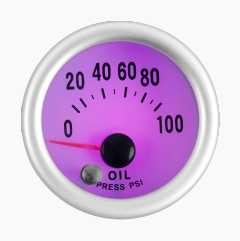 Oil pressure gauge, analogue, colour