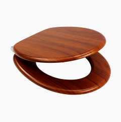 Toilet seat, wood imitation, walnut