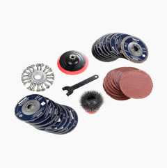 Sanding and cutting disc set, 35 parts 