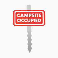 Kilpi "Campsite occupied"