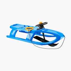Sled with steering wheel