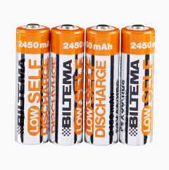 Rechargeable AA battery, 2450 mAh, 4-pack