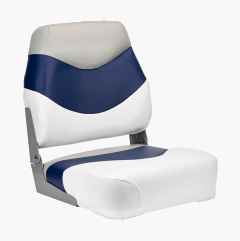 Sammenleggbar båtstol, hvit/blå