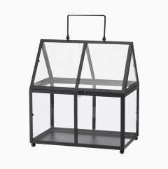 Pienoiskasvihuone, lasi, 36 x 23 cm