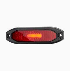 Rear position light and reflector, red, 127 x 38 mm