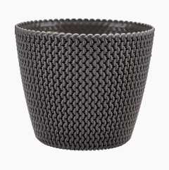 Black plastic pot Ø15.5 cm