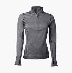 Functional shirt ½ zip, women’s, dark grey, blended