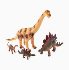  Plastdyr dinosaurer, 4 stk.
