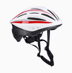 Bicycle Helmet, White/grey/red