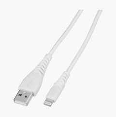 USB-kabel med Lightning-stik, hvid