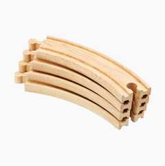 Rail, curved, long. 4-pack for train track 