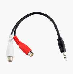 Audio cable 3.5 mm (male) to 2 x RCA (female)