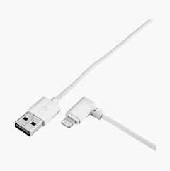 USB cable with angled Lightning connector