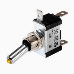 Toggle switch, yellow LED, 12 V, 20 A