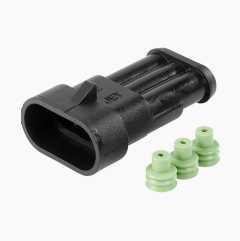 Pin connector housing, 3 pin, 10-pack
