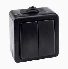 Outdoor Switch, double, black