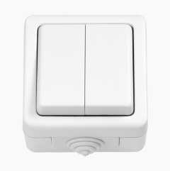 Outdoor Switch, double, white