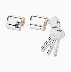 Lock cylinders, internal/external, 2-pack
