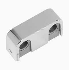 Pipe clamp chrome, double, 2 pcs