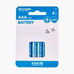 AAA/LR03 Alkalisk batteri, 4-pk.