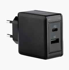 Quick charger USB A + C, 45 W