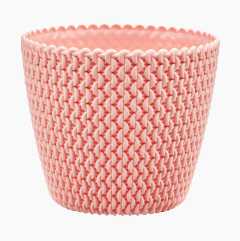 Pink plastic pot Ø13 cm