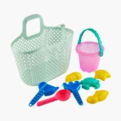 Basket with sand toy set