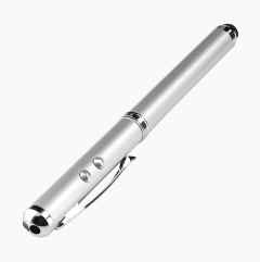 Touchscreen pen with laser, silver