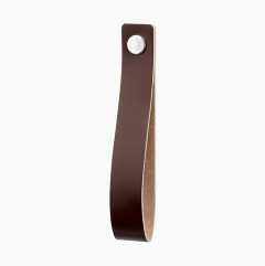Artificial leather handle, long, brown, 2-pack