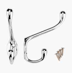 Chrome plated clothes hook, 2-pack
