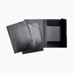 Lanyard Folder A4, black, 3-pack
