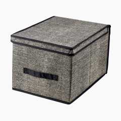 Storage box with folding lid
