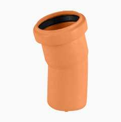Elbow, ground drainage pipe 15°, 110 mm