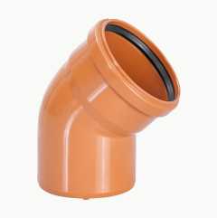 Elbow, ground drainage pipe 45°, 110 mm