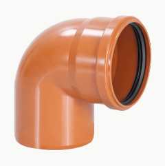 Elbow, ground drainage pipe 90°, 110 mm