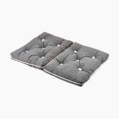 Kapock cushion, double, grey