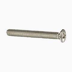 Machine screw raised countersunk M4 x 40 mm, stainless A4, 25 pcs.