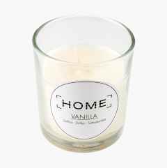 Scented candle in glass, vanilla